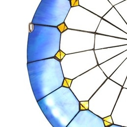 Plafoniera da soffitto stile mediterraneo blu in vetro multicolore Ø 40 cm