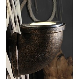 Applique da parete country in metallo con LED integrato 7 W, marrone e nero