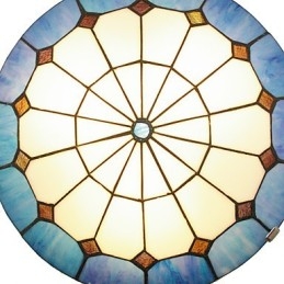 Plafoniera da soffitto stile mediterraneo blu in vetro multicolore Ø 40 cm