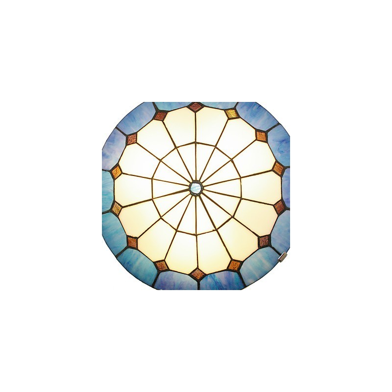 Plafoniera da soffitto stile mediterraneo blu in vetro multicolore Ø 40 cm