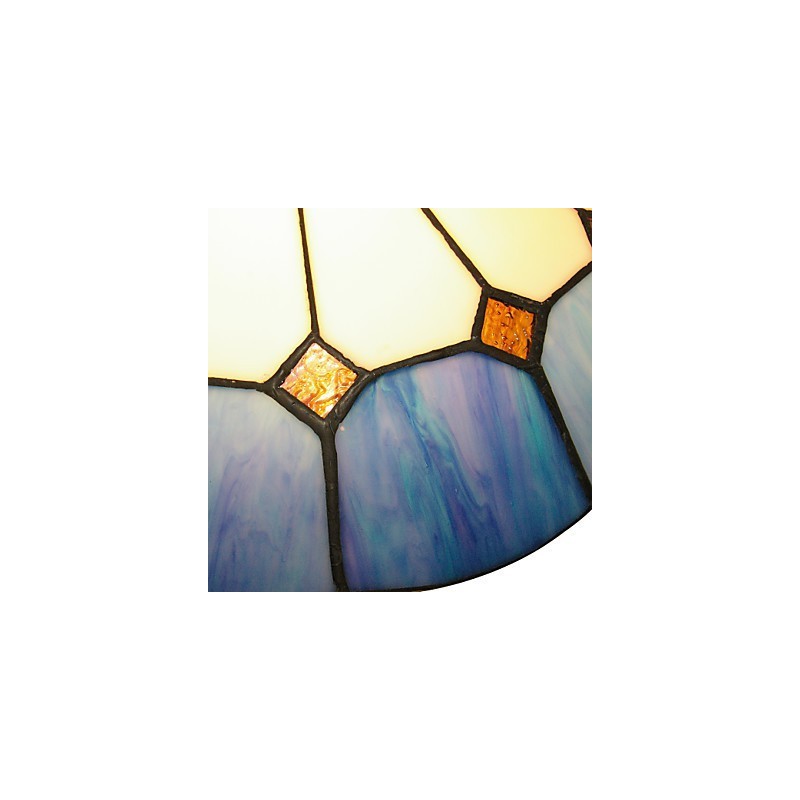 Plafoniera da soffitto stile mediterraneo blu in vetro multicolore Ø 40 cm