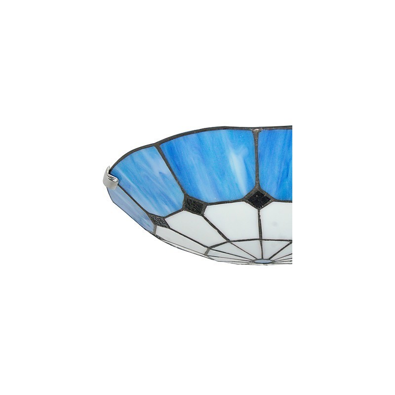 Plafoniera da soffitto stile mediterraneo blu in vetro multicolore Ø 40 cm