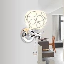Applique da parete LED singola cromata bianca 30x20x30 cm