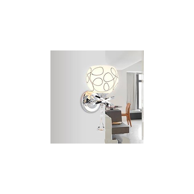 Applique da parete LED singola cromata bianca 30x20x30 cm