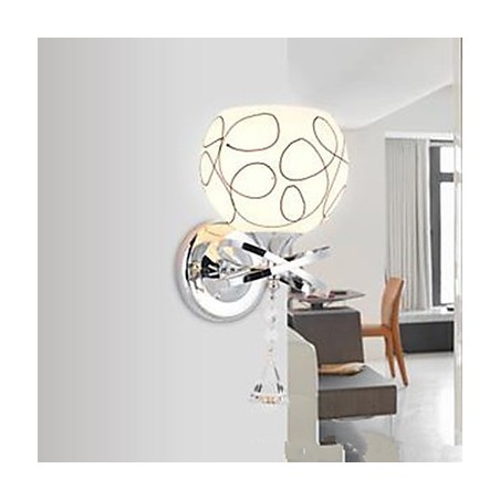 Applique da parete LED singola cromata bianca 30x20x30 cm