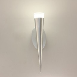 Applique da parete LED moderna in metallo e vetro trasparente argento 5 W