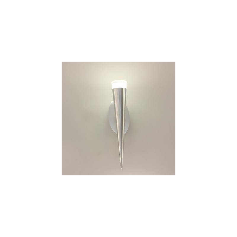 Applique da parete LED moderna in metallo e vetro trasparente argento 5 W