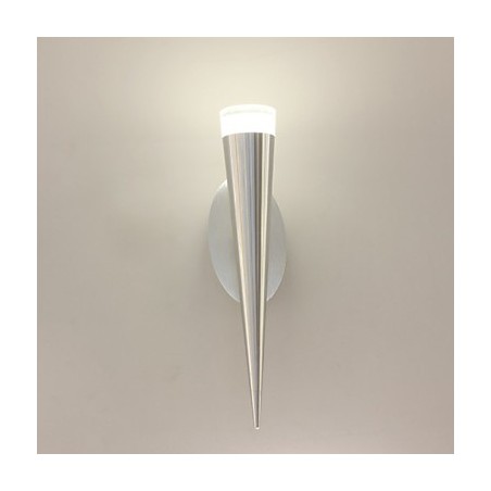 Applique da parete LED moderna in metallo e vetro trasparente argento 5 W