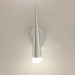 Applique da parete LED moderna in metallo e vetro trasparente argento 5 W