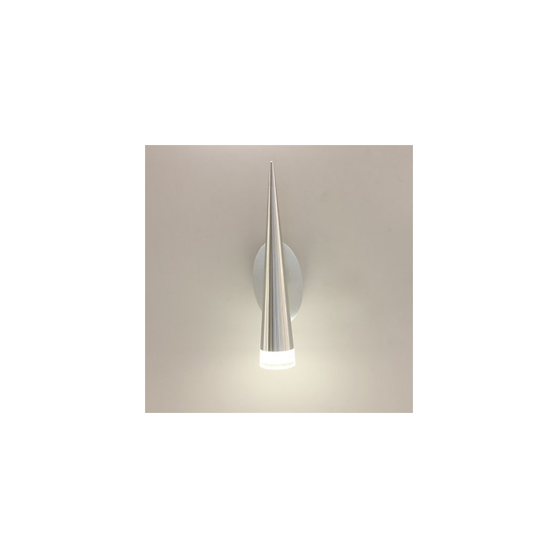 Applique da parete LED moderna in metallo e vetro trasparente argento 5 W