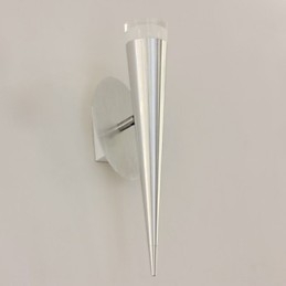 Applique da parete LED moderna in metallo e vetro trasparente argento 5 W