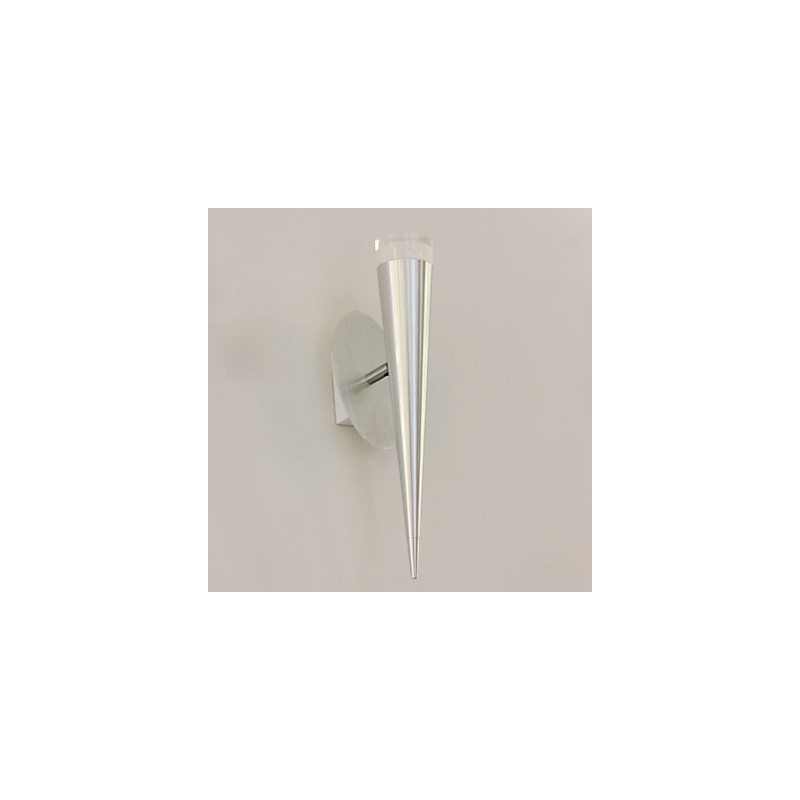 Applique da parete LED moderna in metallo e vetro trasparente argento 5 W