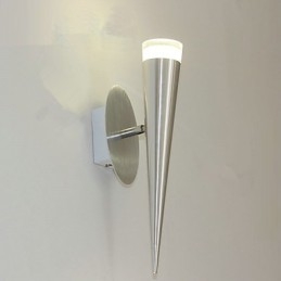 Applique da parete LED moderna in metallo e vetro trasparente argento 5 W