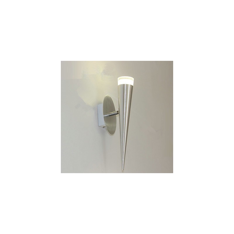 Applique da parete LED moderna in metallo e vetro trasparente argento 5 W