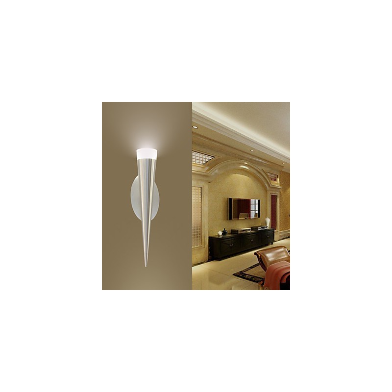 Applique da parete LED moderna in metallo e vetro trasparente argento 5 W