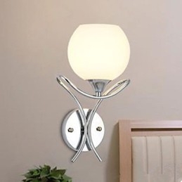 Applique da parete moderna contemporanea cromo paralume bianco