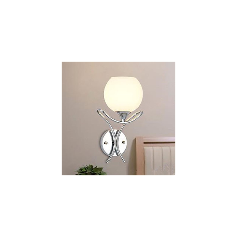 Applique da parete moderna contemporanea cromo paralume bianco