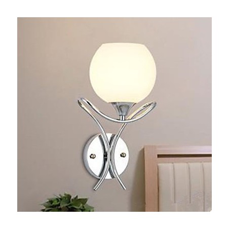 Applique da parete moderna contemporanea cromo paralume bianco