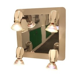 Applique da bagno moderna cromata a 4 luci GU10 con lampadine incluse