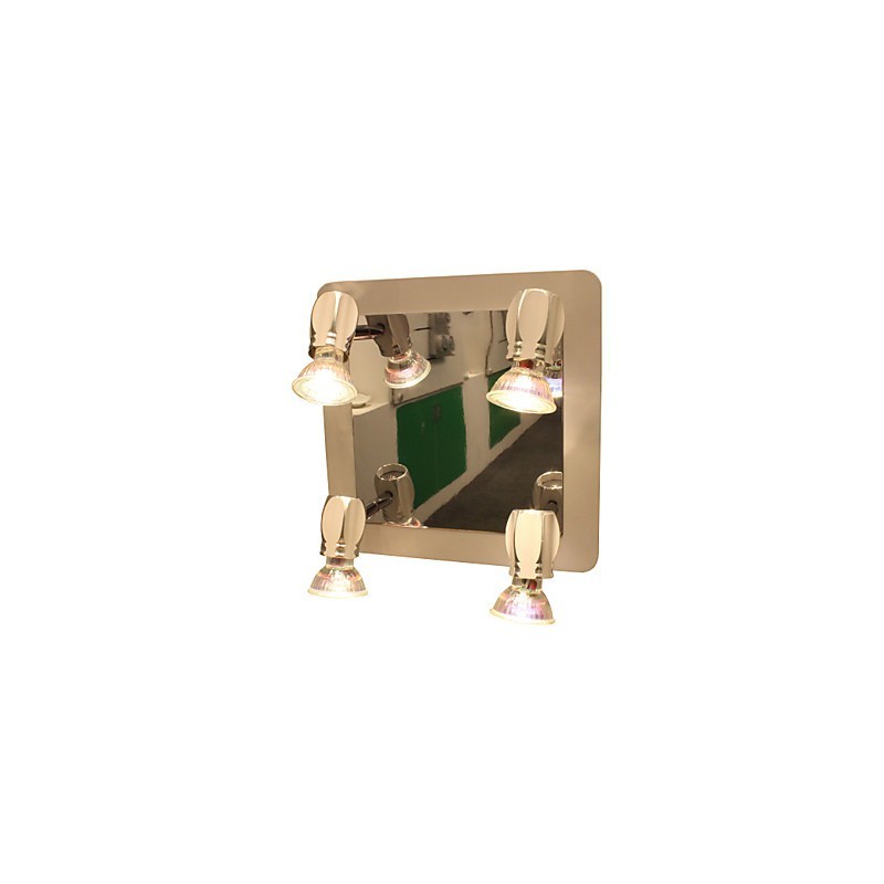 Applique da bagno moderna cromata a 4 luci GU10 con lampadine incluse