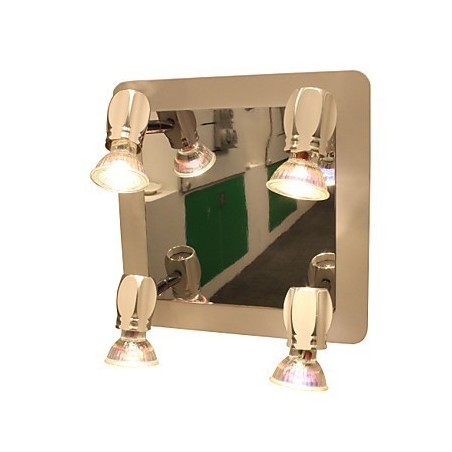 Applique da bagno moderna cromata a 4 luci GU10 con lampadine incluse