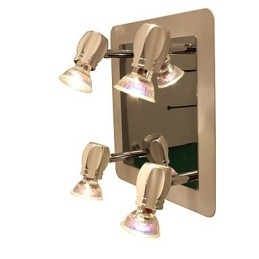 Applique da bagno moderna cromata a 4 luci GU10 con lampadine incluse
