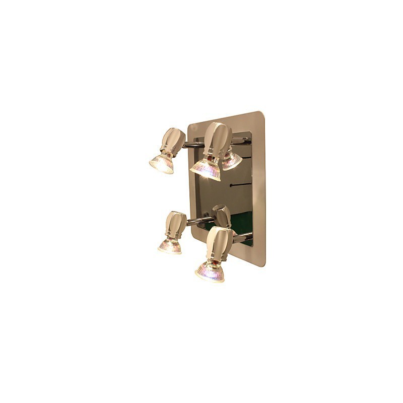 Applique da bagno moderna cromata a 4 luci GU10 con lampadine incluse