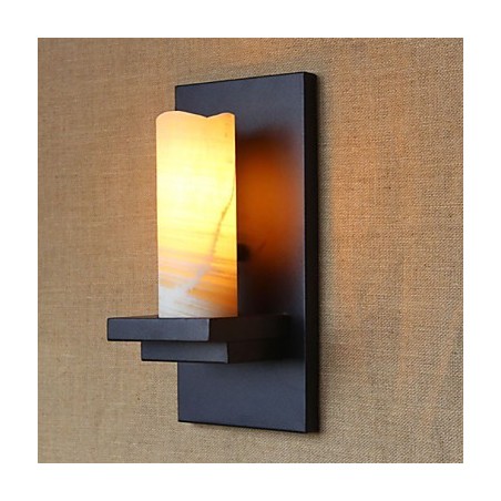 Applique da parete country cilindrica in vetro trasparente con lampadina E26/E27