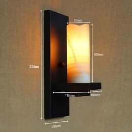Applique da parete country cilindrica in vetro trasparente con lampadina E26/E27