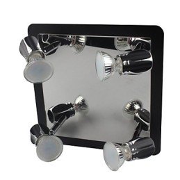 Applique da bagno LED nera con 4 faretti GU10
