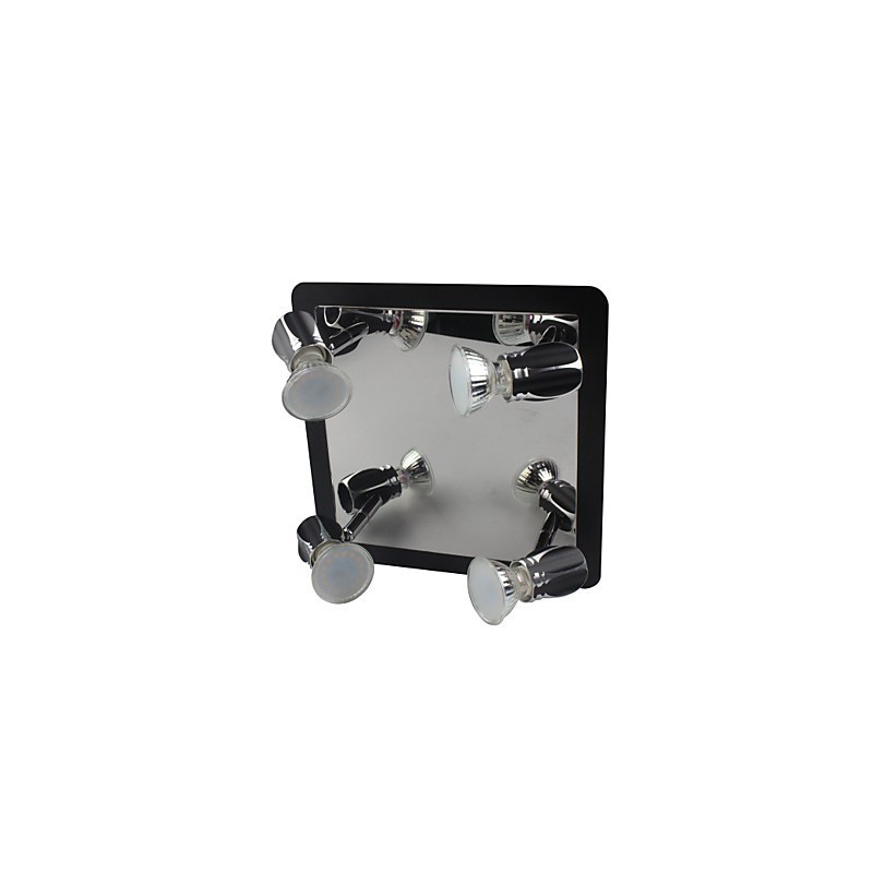 Applique da bagno LED nera con 4 faretti GU10