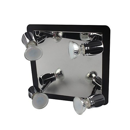 Applique da bagno LED nera con 4 faretti GU10