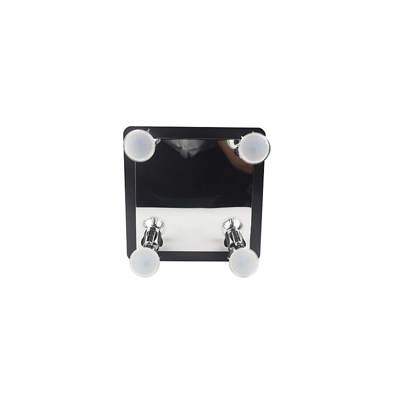 Applique da bagno LED nera con 4 faretti GU10