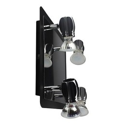 Applique da bagno LED nera con 4 faretti GU10