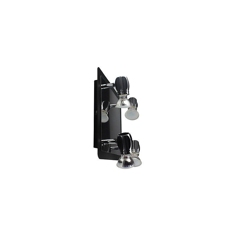 Applique da bagno LED nera con 4 faretti GU10