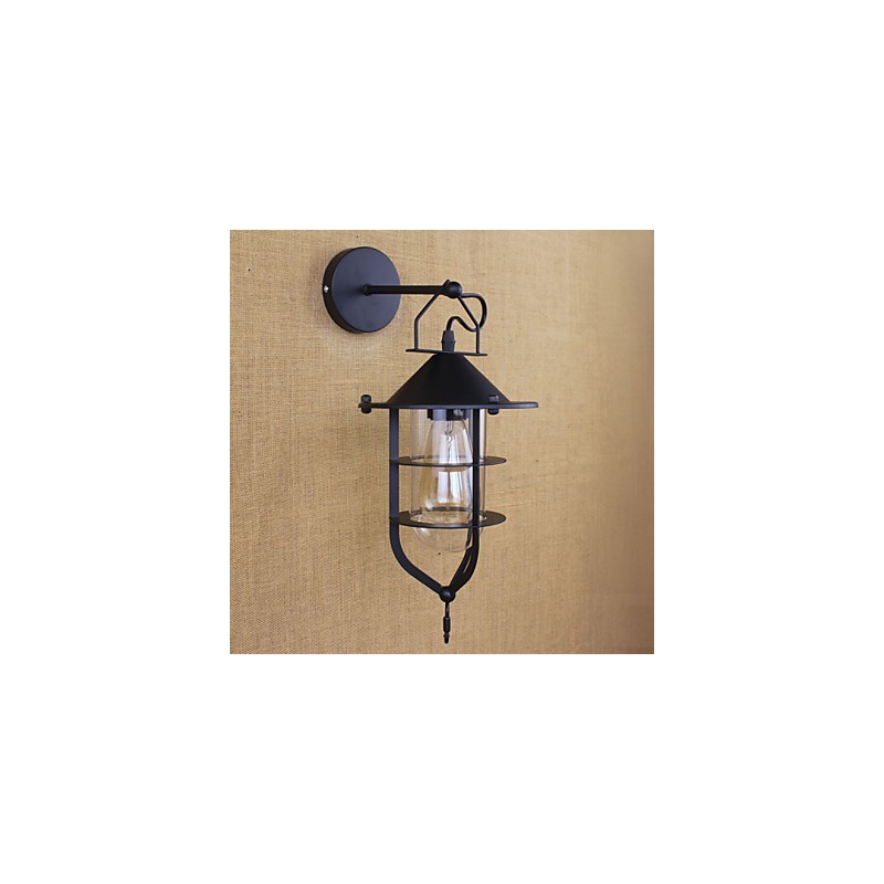 Applique da parete decorativa retrò con scena di negozio di abbigliamento e ristorante