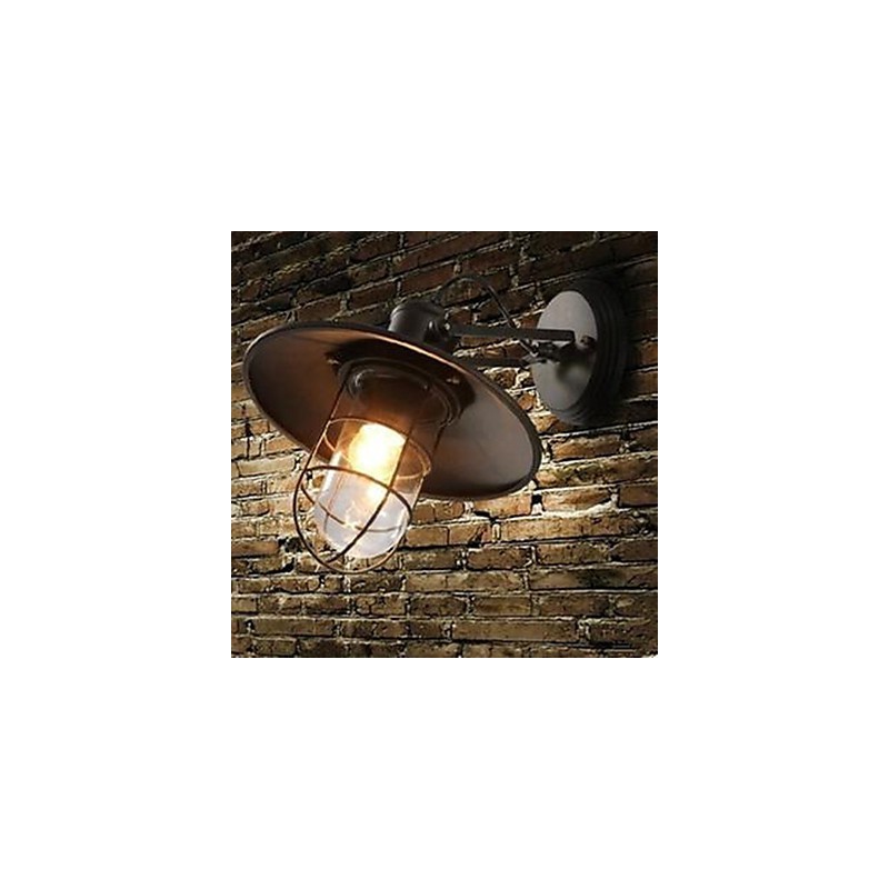 Applique da parete a gabbia stile rustico/lodge nero 25x27x25 cm