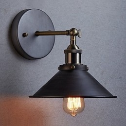 Applique da parete industriale vintage Edison Simplicity in metallo nera 1 luce