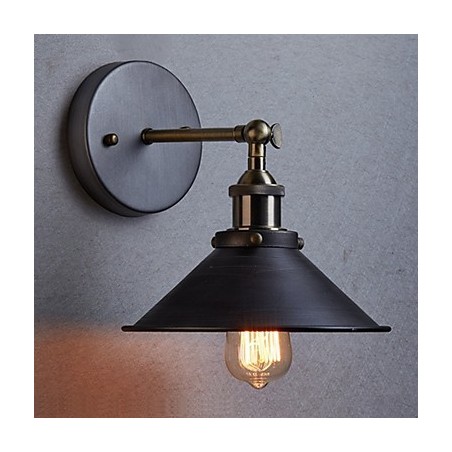 Applique da parete industriale vintage Edison Simplicity in metallo nera 1 luce