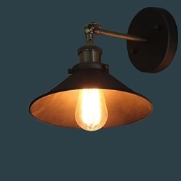 Applique da parete industriale vintage Edison Simplicity in metallo nera 1 luce
