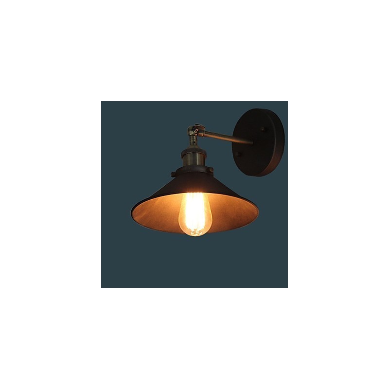 Applique da parete industriale vintage Edison Simplicity in metallo nera 1 luce
