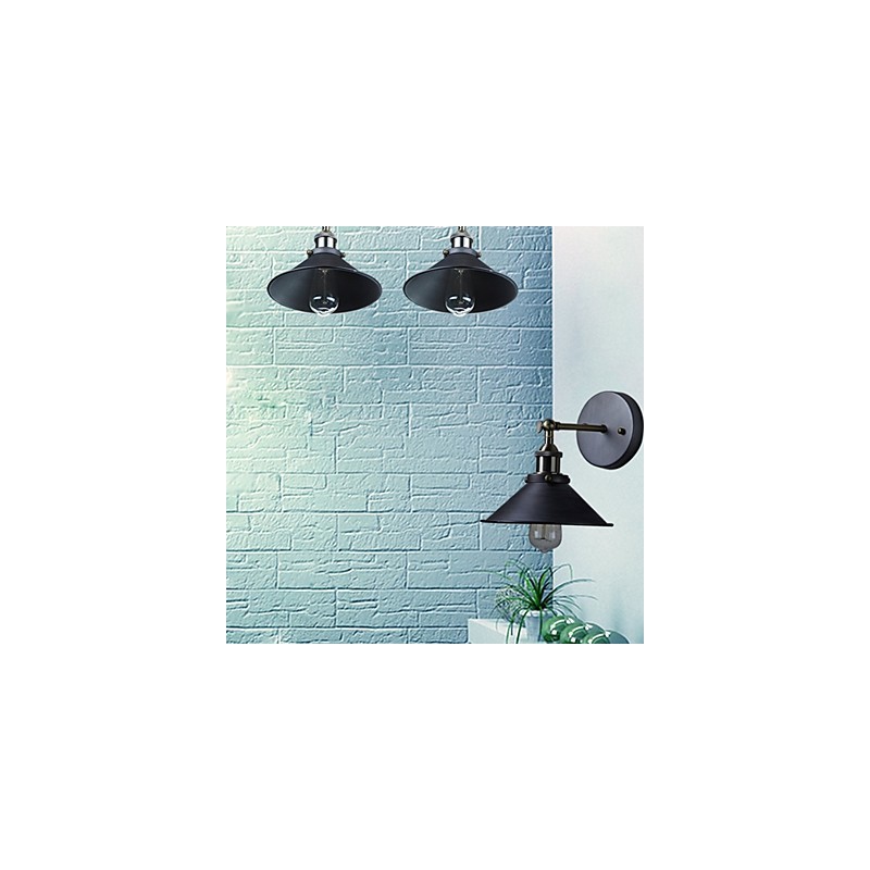 Applique da parete industriale vintage Edison Simplicity in metallo nera 1 luce