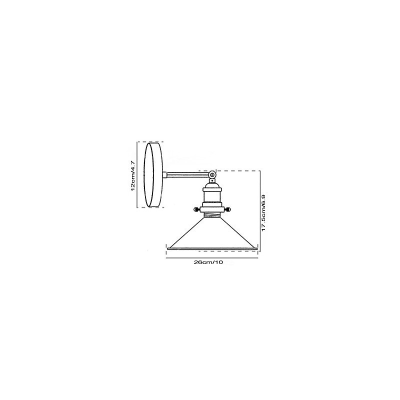 Applique da parete industriale vintage Edison Simplicity in metallo nera 1 luce