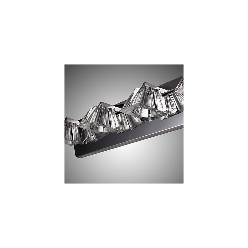 Applique da parete bagno moderna con paralume in vetro, 4 luci, frontale a specchio, argento