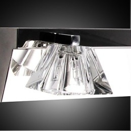 Applique da parete bagno moderna con paralume in vetro, 4 luci, frontale a specchio, argento