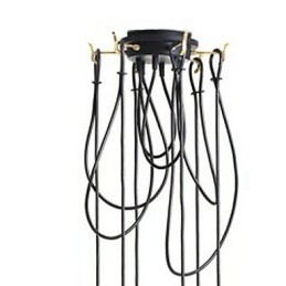Plafoniera a filo mini in metallo oro con paralume in vetro trasparente, 8 lampadine E26/E27