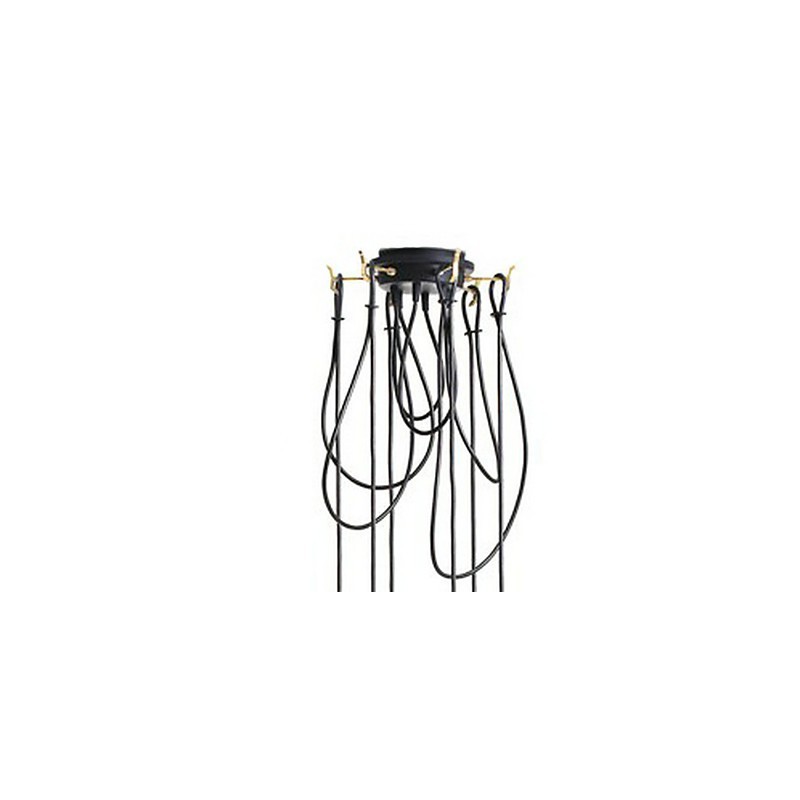 Plafoniera a filo mini in metallo oro con paralume in vetro trasparente, 8 lampadine E26/E27