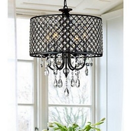 Lampadario classico in metallo cromato e cristallo