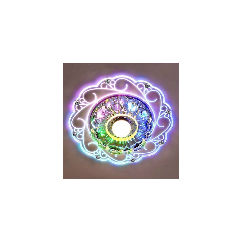 Plafoniera a filo in cristallo Faretto SMD 3W, tubo luminoso, luce colorata, cupola luminosa
