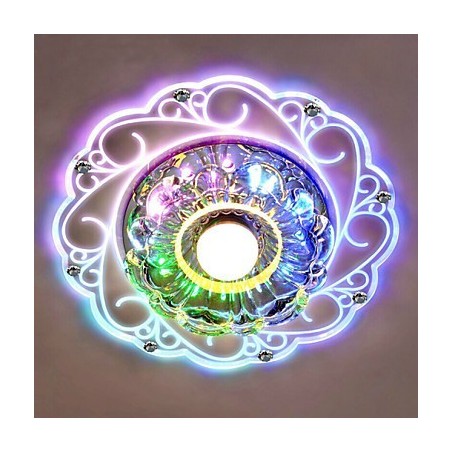 Plafoniera a filo in cristallo Faretto SMD 3W, tubo luminoso, luce colorata, cupola luminosa